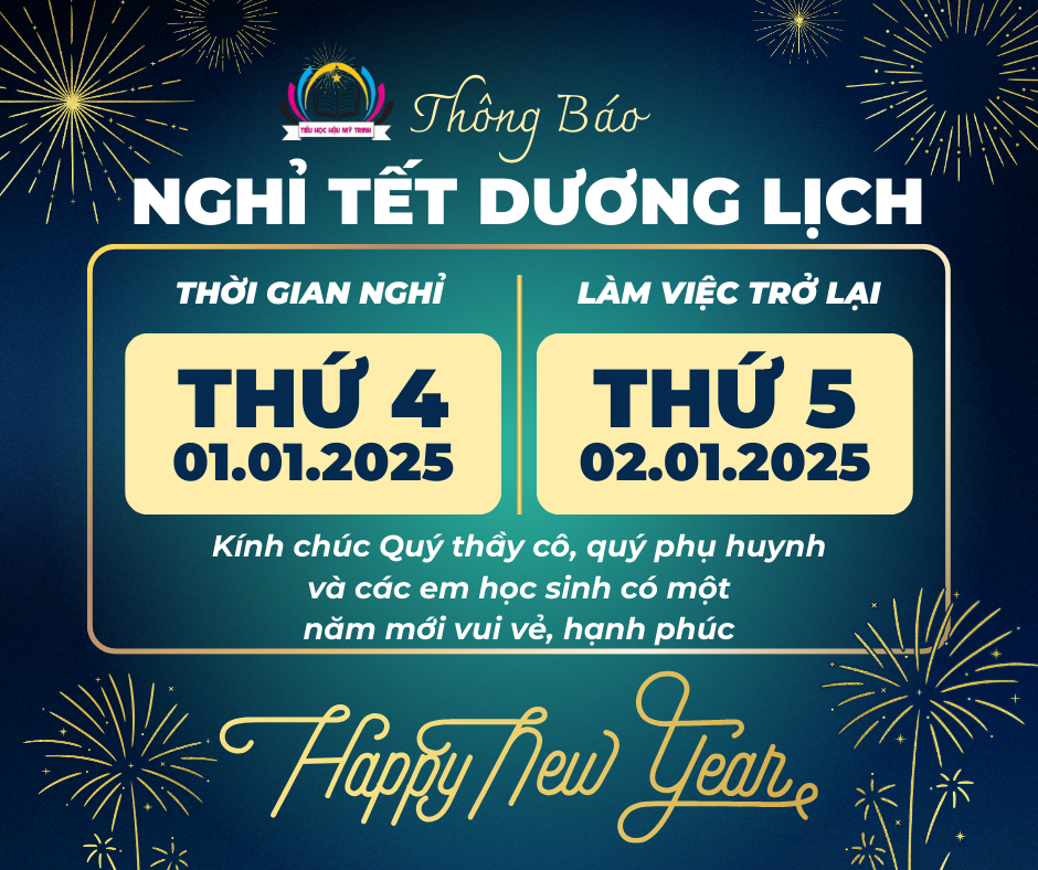 Trắng Vàng Xanh Đậm Đơn Giản Thanh Lịch Thông Báo Lịch Nghỉ Tết Dương Lịch Nguyên Đán Việt Nam Facebook Post 2