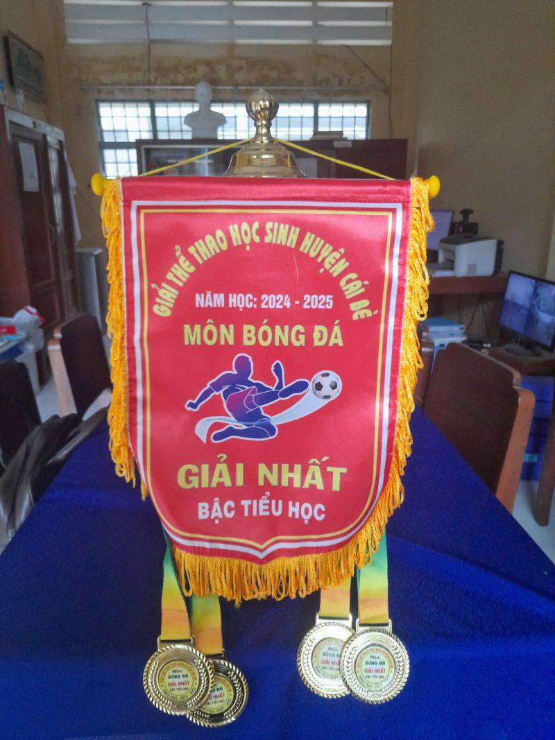 TRƯỜNG TIỂU HỌC ĐOẠT CHÚC VÔ ĐỊCH BÓNG ĐÁ NAM TIỂU HỌC HUYỆN CÁI BÈ NH : 2024-2025