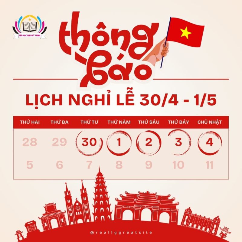 THÔNG BÁO NGHĨ LỄ 30-4 , 1-5